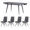 Monteverdi Grey Sintered Stone Dining Table With 4 Ragana Swivel Dining Chairs 2 Monteverdi Grey Sintered Stone Dining Table With 4 Ragana Swivel Dining Chairs -Housing Units Shop a15af405b6ba254c385ab1b24be0d08d