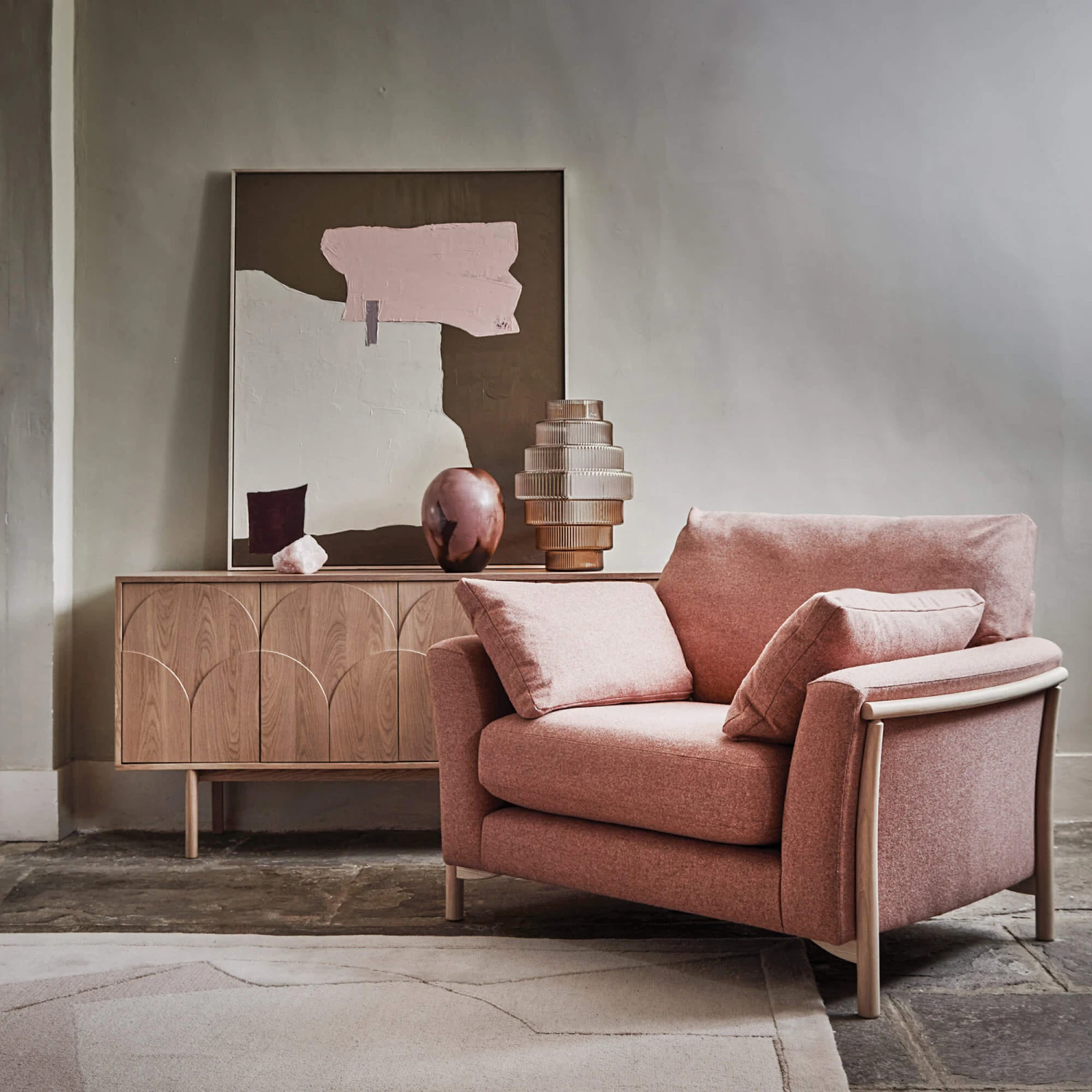 Ercol Amalfi Natural Oak 4 Door Sideboard 4 Ercol Amalfi Natural Oak 4 Door Sideboard - Image 2