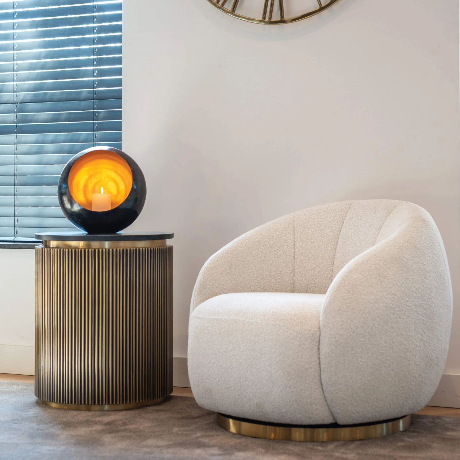 Ivette Round Gold & Black Marble End Table 10 Ivette Round Gold & Black Marble End Table - Image 8