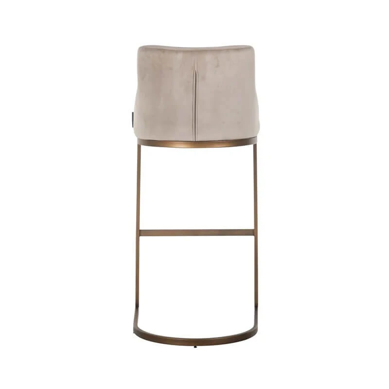 Bamaya Beige Velvet Bar Stool 7 Bamaya Beige Velvet Bar Stool - Image 5