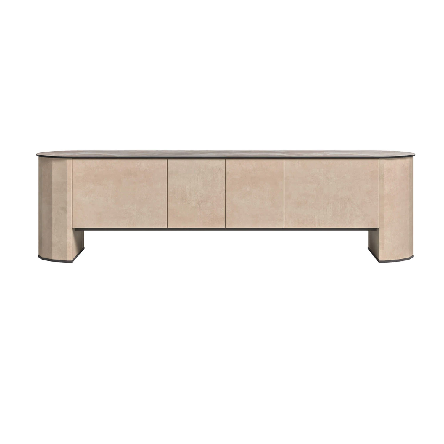 Santori Rounded 4 Door Cream Lowboard 5 Santori Rounded 4 Door Cream Lowboard - Image 3