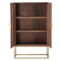 Olivia James Hemingway Mahogany Oak & Gold 2 Door Bar Cabinet -Housing Units Shop aa9b125e77f522d42cbe3cd4065419e4