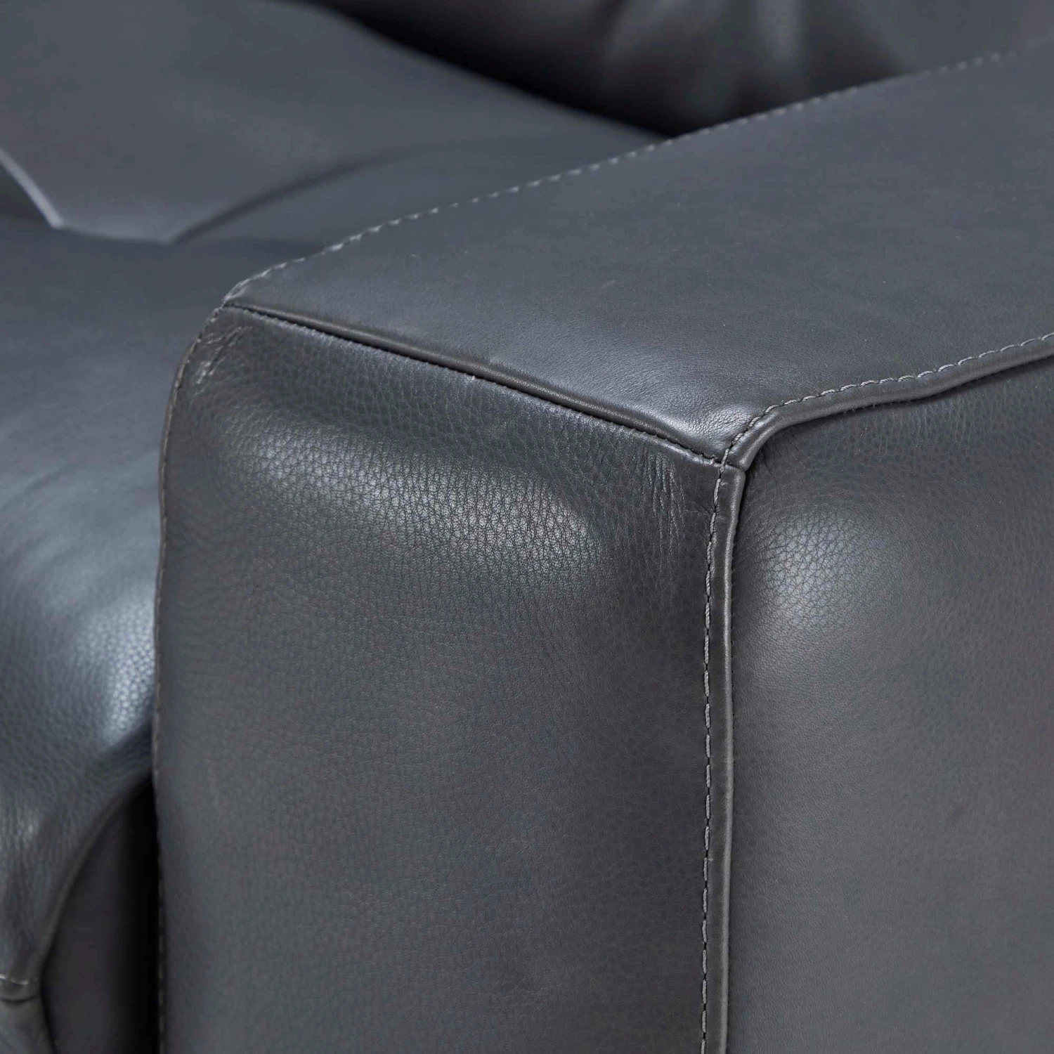 Silvio Charcoal Grey Leather Armchair 9 Silvio Charcoal Grey Leather Armchair - Image 7