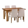 Narva Wooden Dining Table With 4 Rowen Mink Velvet Dining Chairs