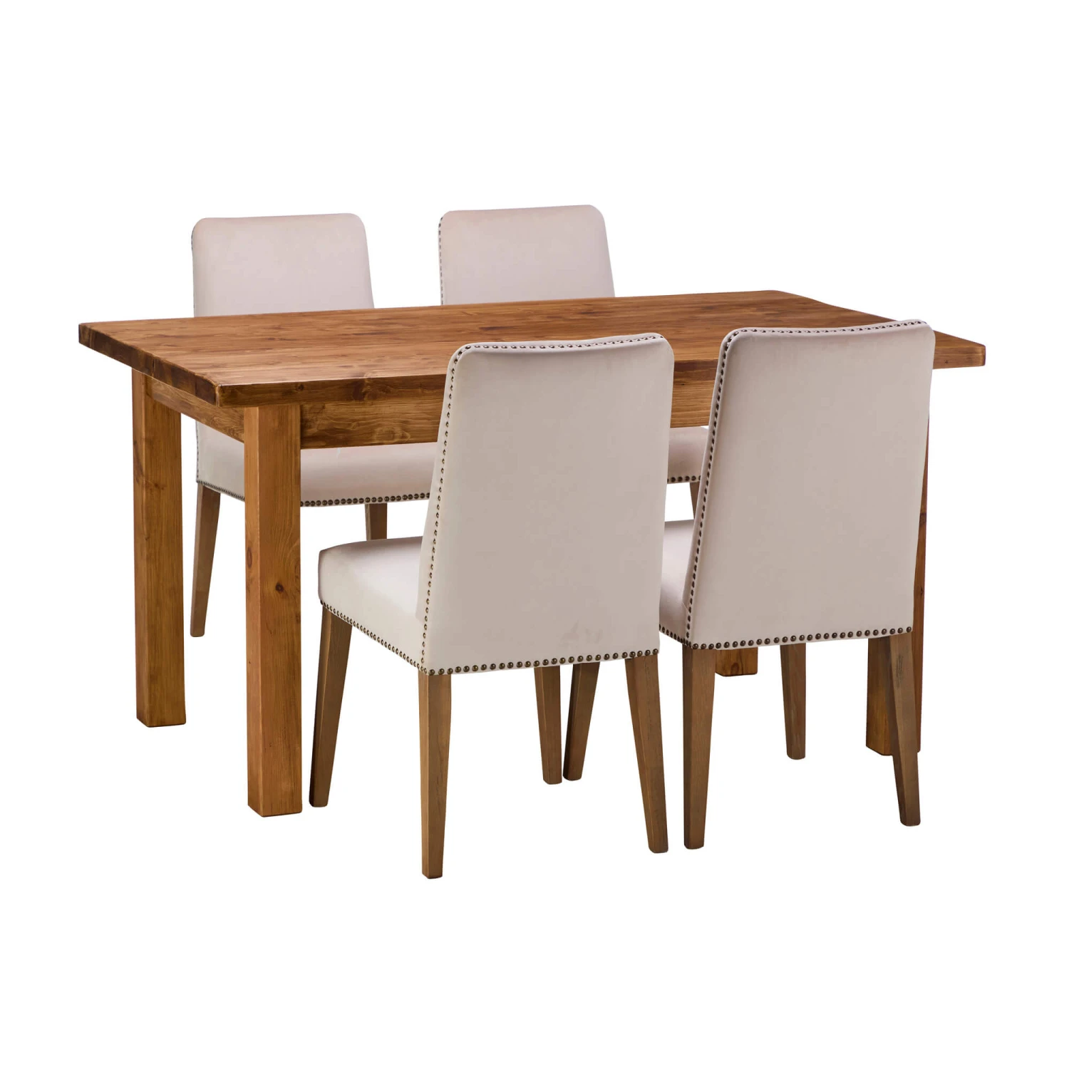 Narva Wooden Dining Table With 4 Rowen Mink Velvet Dining Chairs 3 Narva Wooden Dining Table With 4 Rowen Mink Velvet Dining Chairs