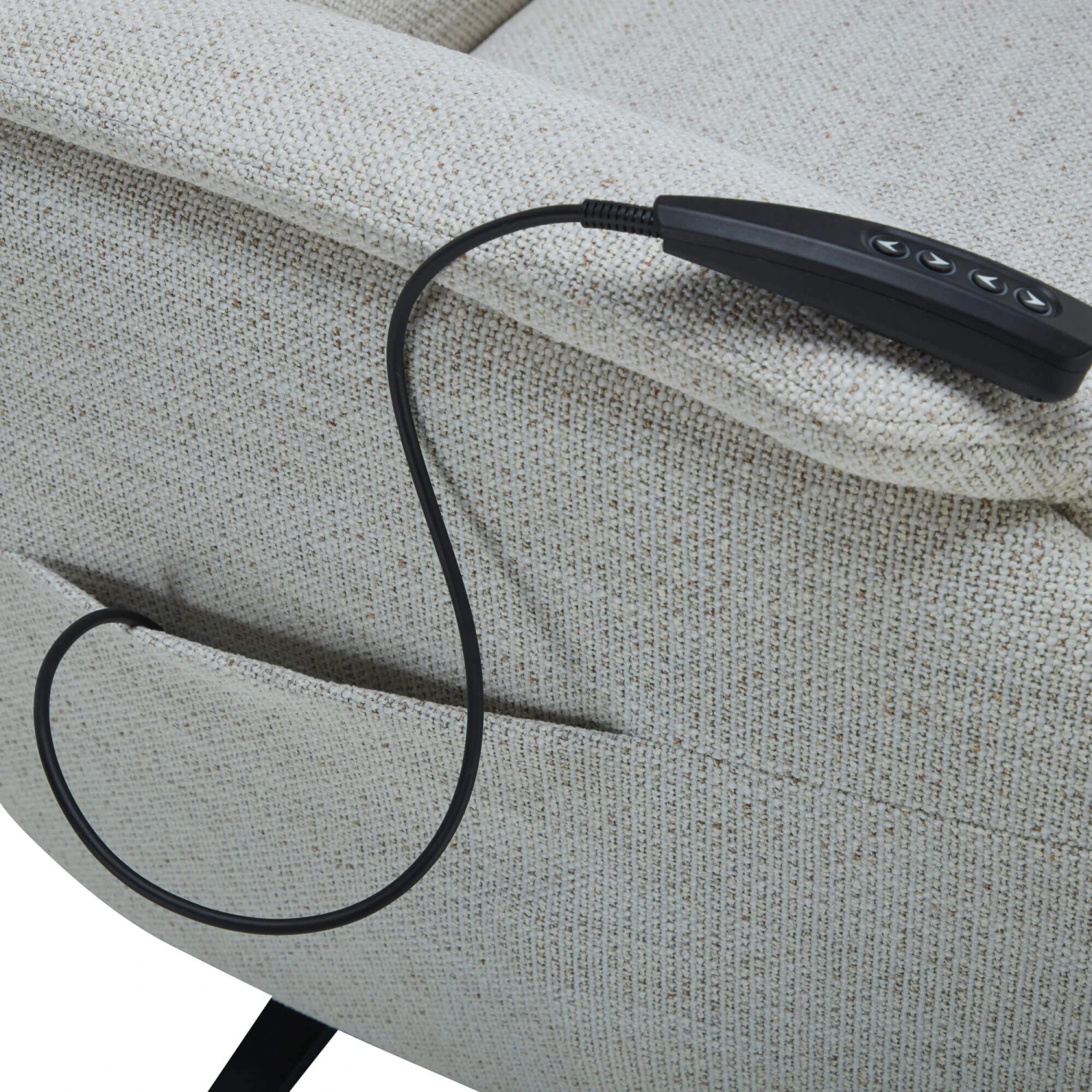 Caleri White Fabric Power Recliner Chair 9 Caleri White Fabric Power Recliner Chair - Image 7