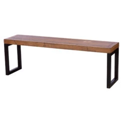 Malmo Reclaimed Timber 140cm Extending Dining Table, Bench & 2 Kiara Blue Chairs -Housing Units Shop b19e689e75ad9f098c0502c5c6f22648