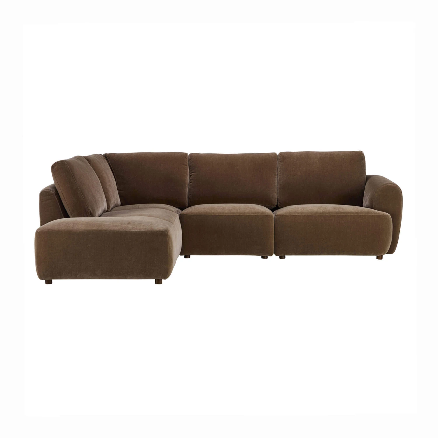 Arcadian Brown Fabric Left Hand Open Chaise Corner Sofa 4 Arcadian Brown Fabric Left Hand Open Chaise Corner Sofa - Image 2