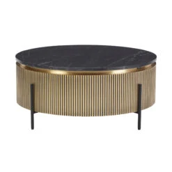 Ivette Round Gold & Black Marble Coffee Table -Housing Units Shop b4d56f5a0c71a625b212ed90be7978d6