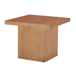 Linea Rectangular Elm Wood Side Table