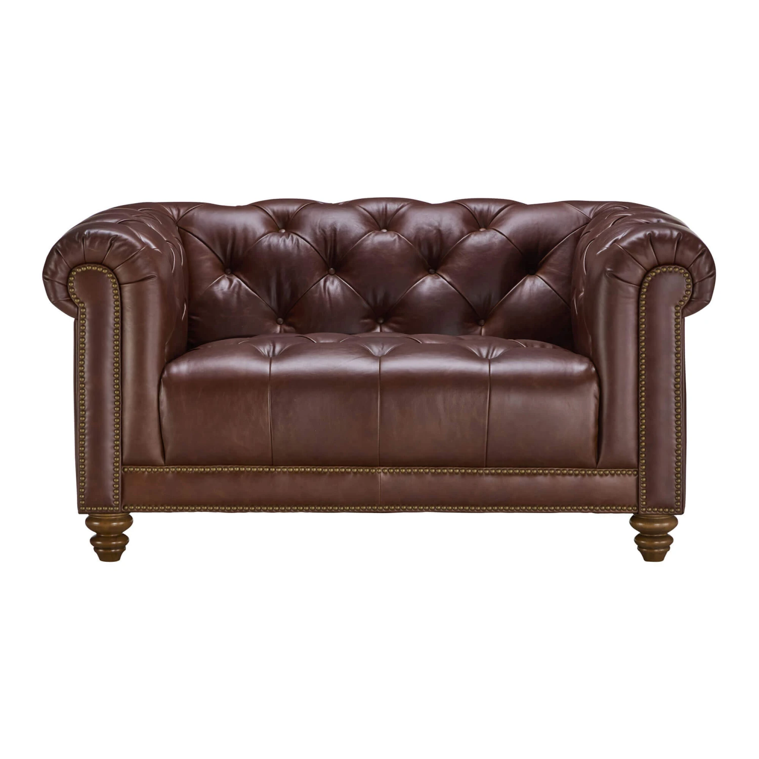 Wentworth Kodak Clove Brown Leather Snuggler Sofa 4 Wentworth Kodak Clove Brown Leather Snuggler Sofa - Image 2