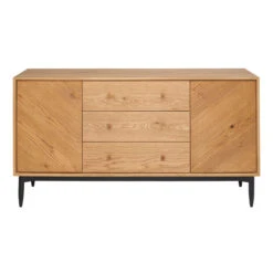 Ercol Monza Large Black Oak 2 Door 3 Drawer Sideboard
