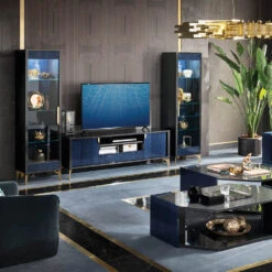 Celeste High Gloss Cobalt Blue TV Unit -Housing Units Shop b923daca72a632b7f7814dc8ea242974