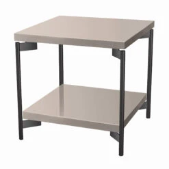 Caren High Gloss Pearl Line Square Lamp Table