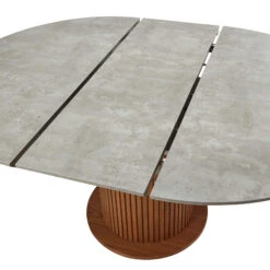 Ariana Round Concrete Effect Top Dining Table -Housing Units Shop bea8be368cf075f98c55f7dd683737c6