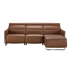 Stressless Emily 2 Seater Right Hand Medium Long Seat Power Recliner Sofa In Velaro Dark Caramel Leather & Polished Chrome -Housing Units Shop beb54287f00975f20c007b953eb532a3