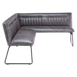 Clarence Grey Faux Leather Left-Hand Corner Dining Bench -Housing Units Shop bf690bffc93aa67108eb15679600bbc9