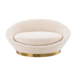 Eichholtz Duardo Loveseat In Cream Boucle Fabric