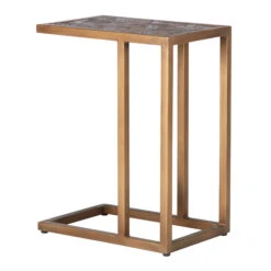 Olivia James Hemingway Mahogany Oak & Gold Side Table -Housing Units Shop c9d7b71152ef66b45520a4d922c803ae