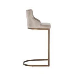 Bamaya Beige Velvet Bar Stool 12 Bamaya Beige Velvet Bar Stool -Housing Units Shop cc46c8330470604e66471df1aaf22199
