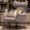 Casper Grey Fabric Swivel Chair