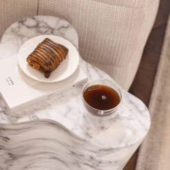 Cassian White Marble Effect Side Table -Housing Units Shop cd5f9c62cd08c82519268c148d9a1610