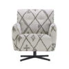 Isabella White Patterned Fabric Accent Swivel Chair -Housing Units Shop cee6be38470905c801d36b3047094c9b