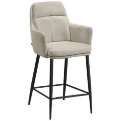 Bria Light Grey With Black Legs Bar Stool