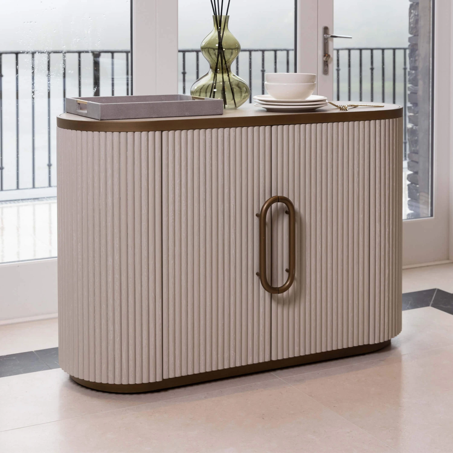 Serenity White Reeded 2 Door Sideboard 3 Serenity White Reeded 2 Door Sideboard