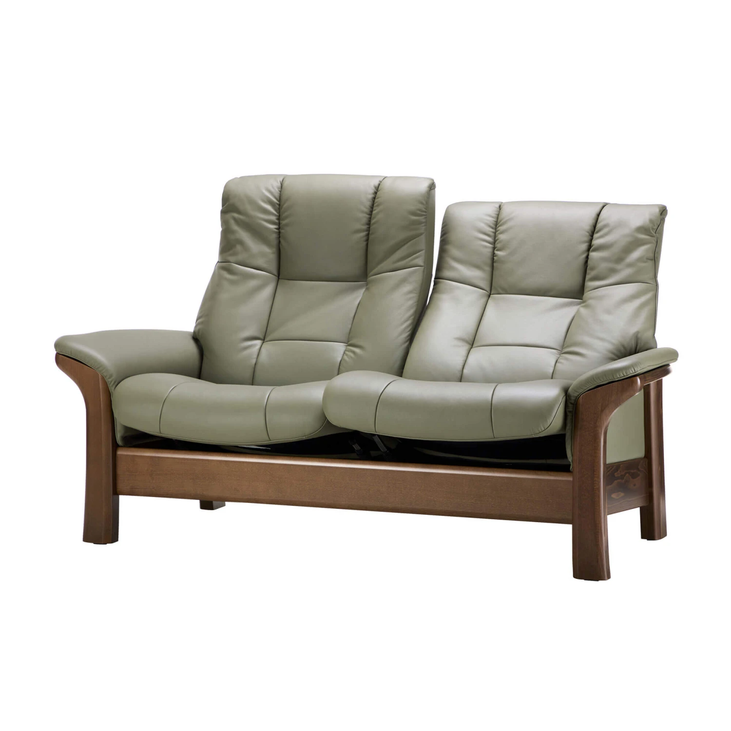 Stressless Buckingham 2 Seater Recliner Sofa In Paloma Shadow Green & Walnut 5 Stressless Buckingham 2 Seater Recliner Sofa In Paloma Shadow Green & Walnut - Image 3
