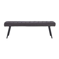 Moretti Grey Faux Leather Straight Dining Bench -Housing Units Shop d4e9f92e98be2b314394f9bb7d570b69