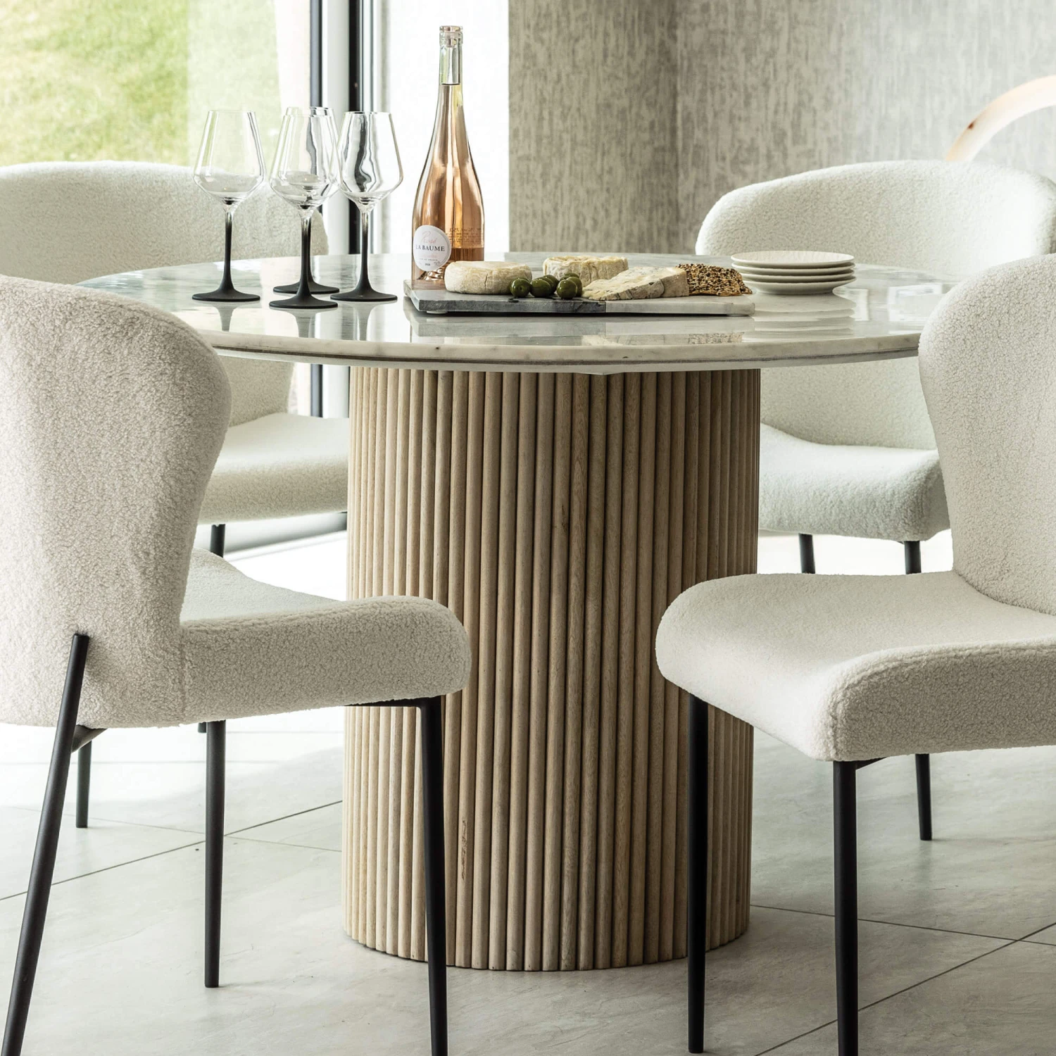 Rochelle 120cm Round Mango Wood & Marble Dining Table 3 Rochelle 120cm Round Mango Wood & Marble Dining Table