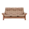Stressless Windsor High-Back 3 Seater Recliner Sofa In Paloma Beige & Oak