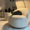 Rondo Ivory Boucle Fabric Swivel Chair -Housing Units Shop d756a3080ecda94b257d574af4f4d4e6