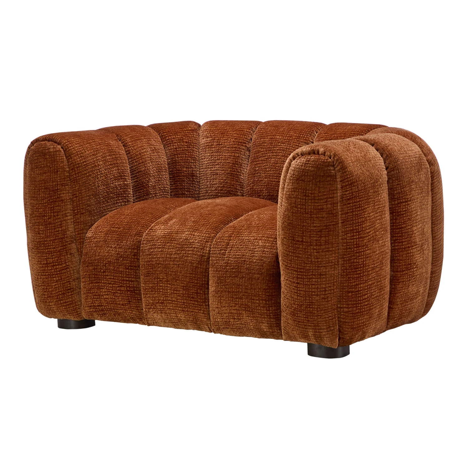 Durante Burnt Orange Boucle Fabric Lounge Chair 4 Durante Burnt Orange Boucle Fabric Lounge Chair - Image 2