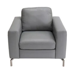 Natuzzi Editions Milano Grey Leather Armchair
