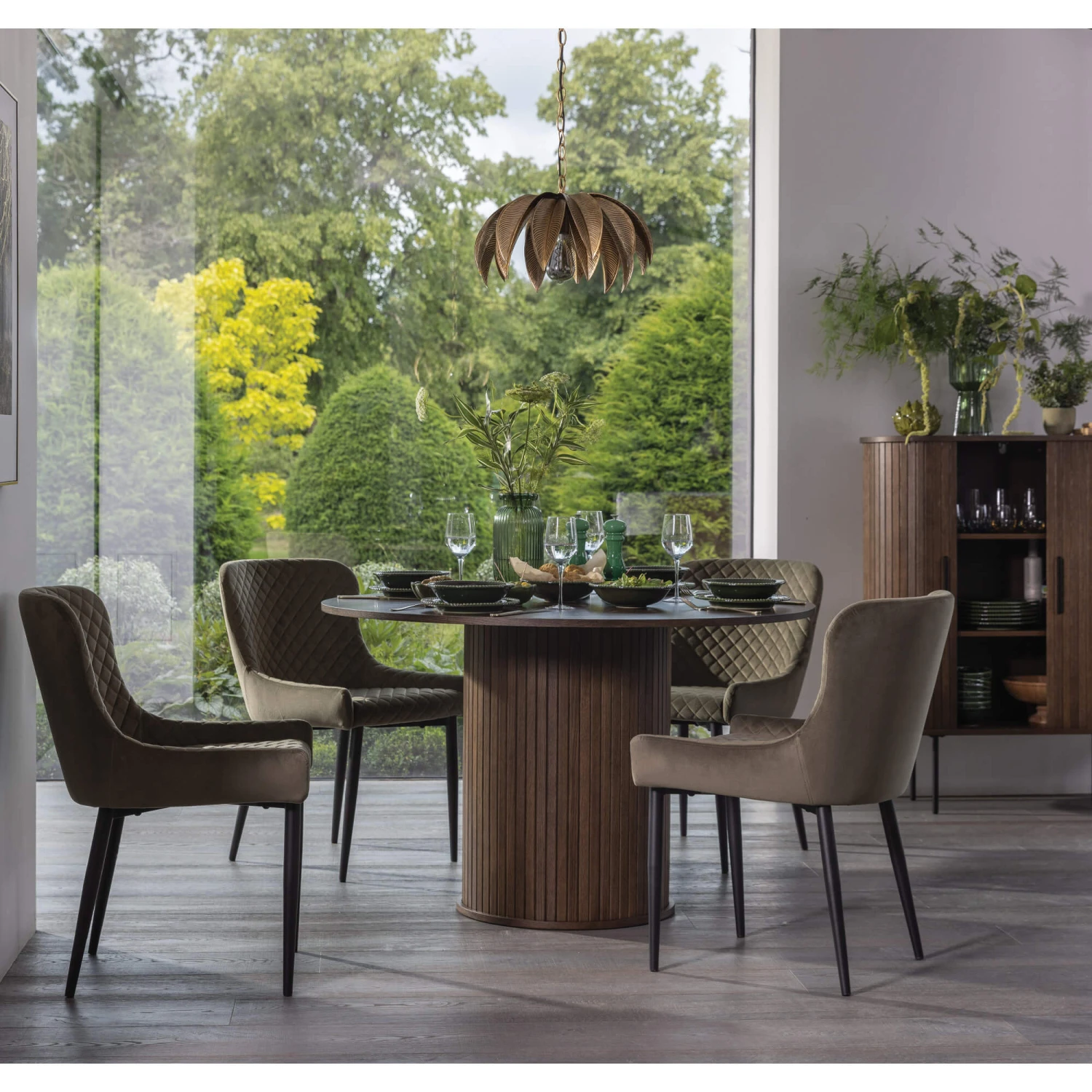 Annika Smoked Oak Slatted Sliding 2 Door Cabinet 15 Annika Smoked Oak Slatted Sliding 2 Door Cabinet - Image 13