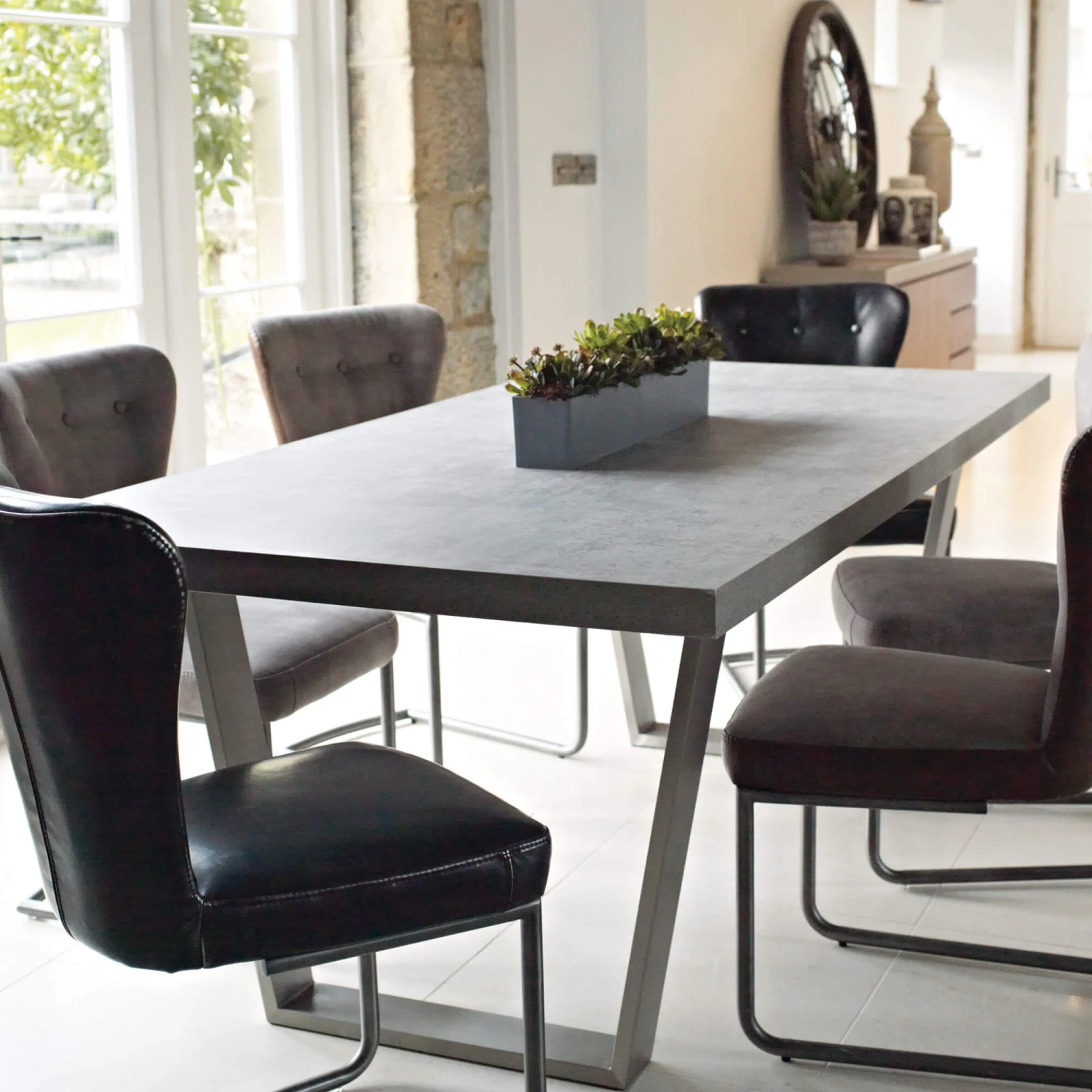 Caspian Grey Concrete-Effect 160cm Dining Table 7 Caspian Grey Concrete-Effect 160cm Dining Table - Image 5
