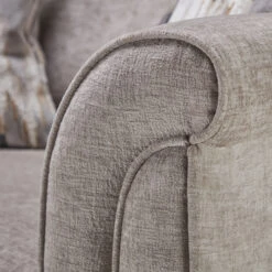 Buxton Grey Fabric Snuggler Sofa -Housing Units Shop d9535ae60e53605d77458a0f6e5cd607