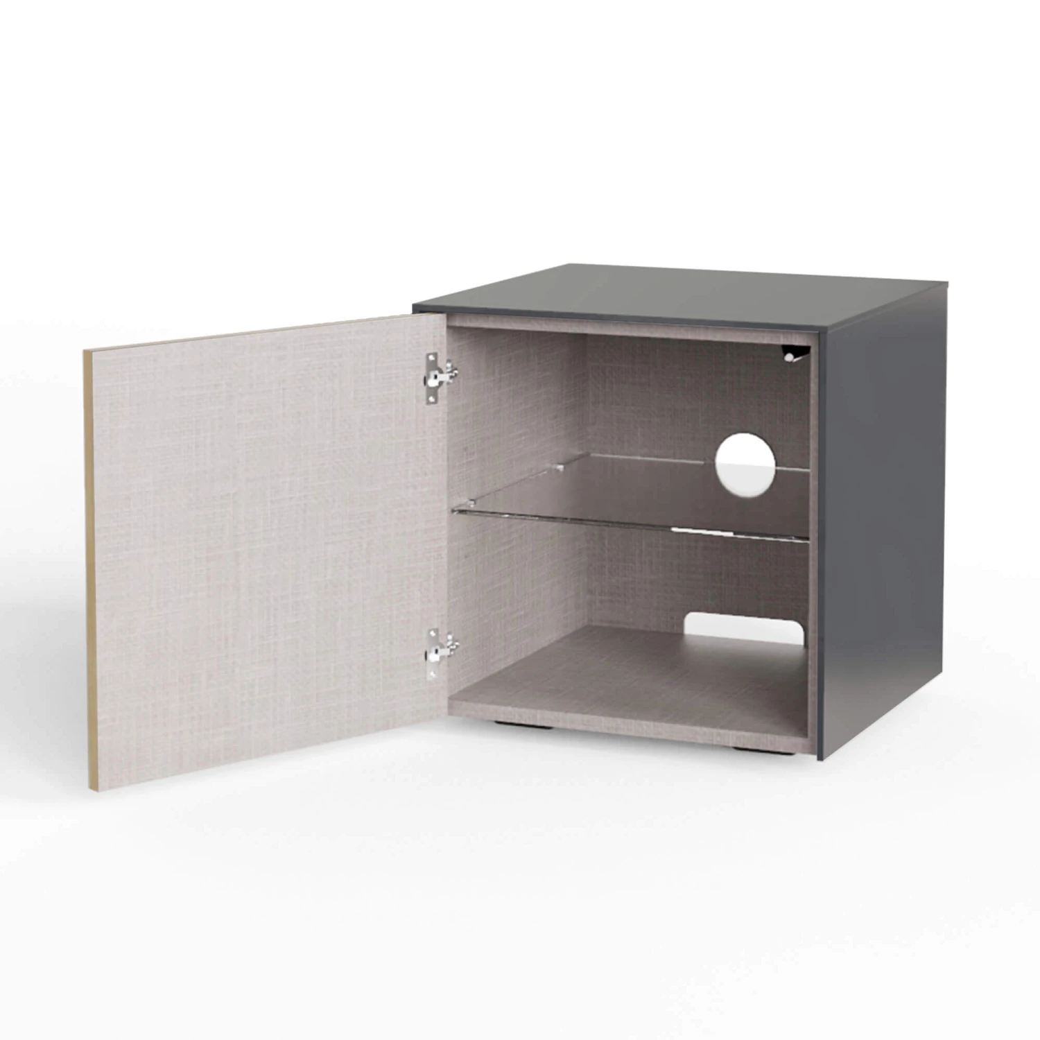 Frank Olsen Intelligent Grey Gloss & Oak Side Table 4 Frank Olsen Intelligent Grey Gloss & Oak Side Table - Image 2