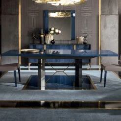 Celeste High Gloss Cobalt Blue 196cm Extending Dining Table