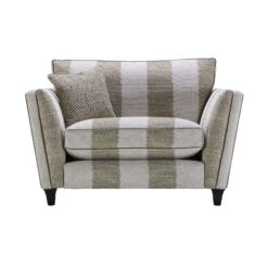 Parker Knoll Harlow Stripe Moss Green Fabric Snuggler Sofa