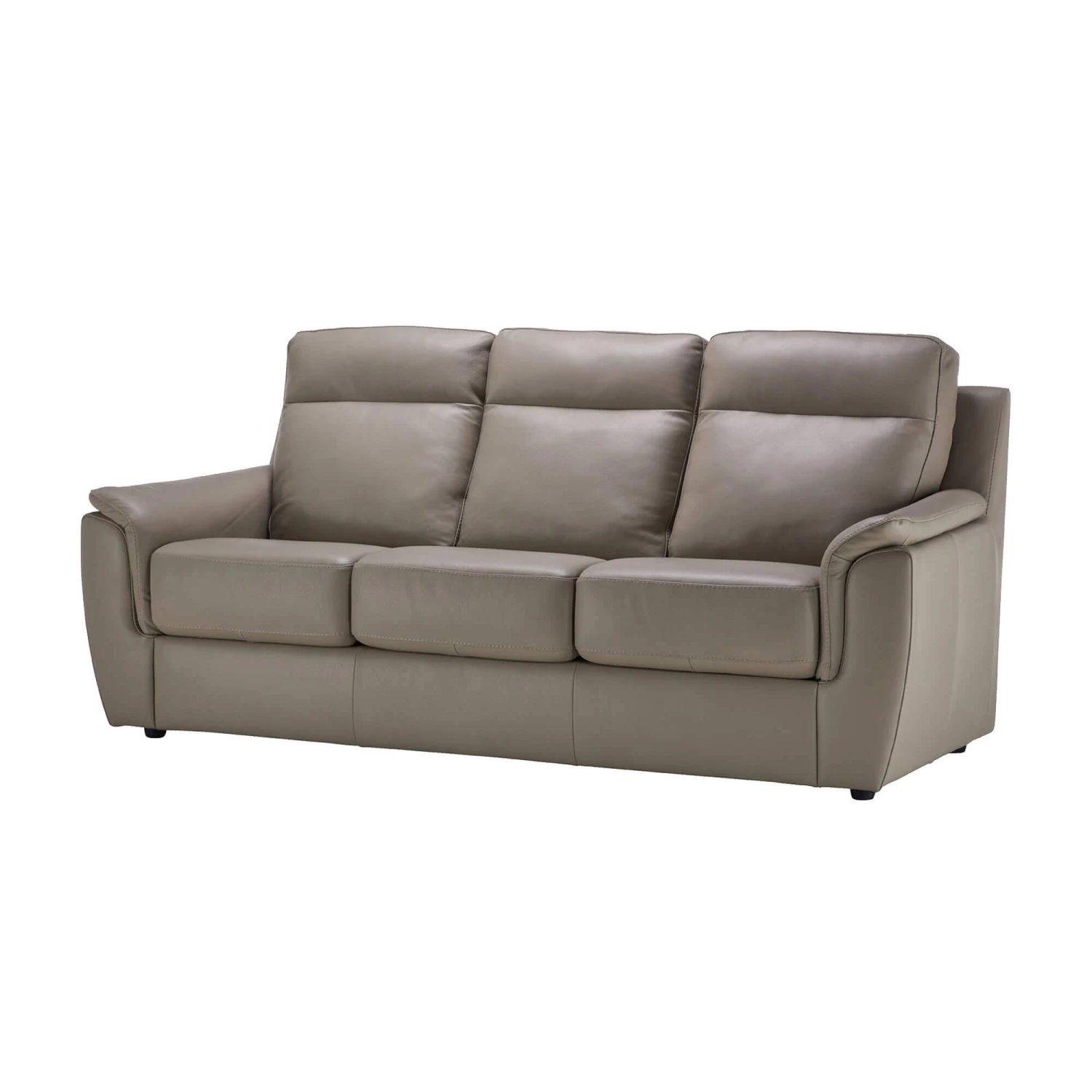 Mario Taupe Leather 3 Seater Sofa 4 Mario Taupe Leather 3 Seater Sofa - Image 2