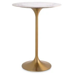 Eichholtz Tazio White Marble Top Effect Bar Table