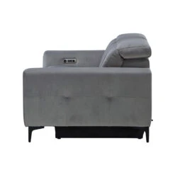 Frascati Misty Grey Fabric Power Recliner Loveseat -Housing Units Shop de9a5438cae291d633be3d153194c87b