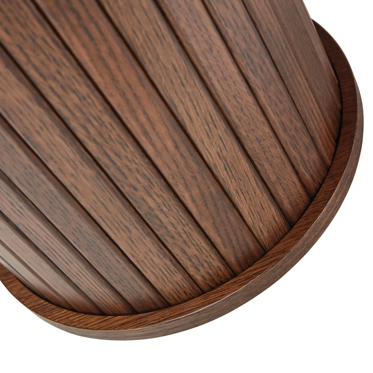 Annika Smoked Oak Slatted Round Side Table 7 Annika Smoked Oak Slatted Round Side Table - Image 5