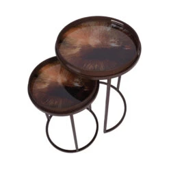 Libra Golden Burst Set Of 2 Side Tables With Removable Trays -Housing Units Shop e101837c709e8d98bdd85591fdace08e