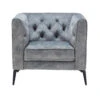 Clarence Steel Grey Fabric Armchair