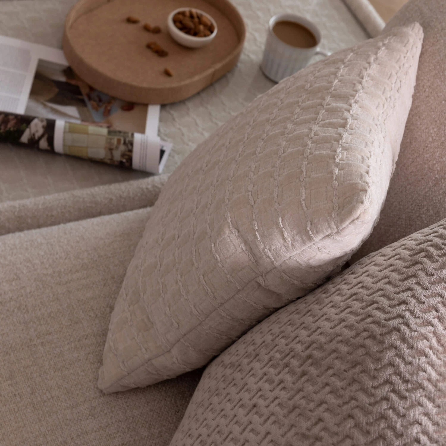 Naxos Large Tyne Natural Fabric Open End Left Arm Corner Group With Rectangular Table & Footstool 13 Naxos Large Tyne Natural Fabric Open End Left Arm Corner Group With Rectangular Table & Footstool - Image 11