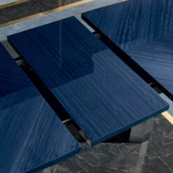 Celeste High Gloss Cobalt Blue 196cm Extending Dining Table & 6 High-Back Grey Faux Leather Chairs -Housing Units Shop e29ccb1980dcec37fa429ef84035ad0e 1